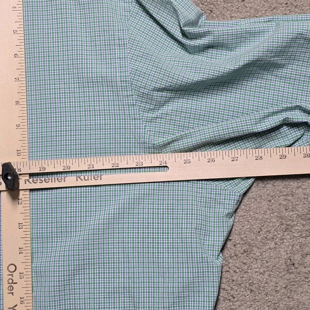 VTG Ralph Lauren Button Down Shirt Mens XL Green Check Classic Fit Orange Pony